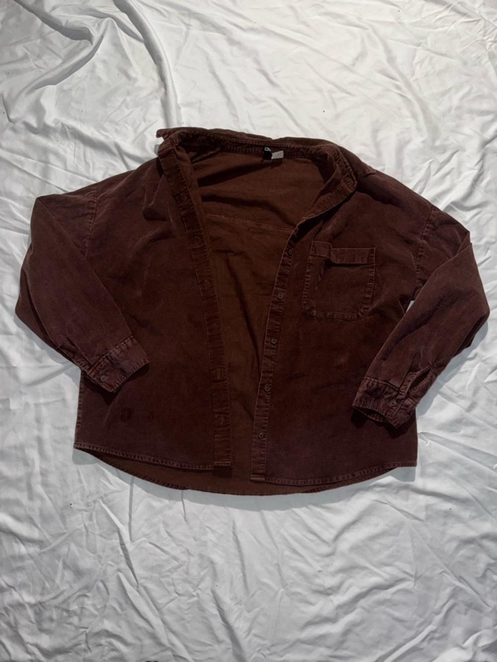 H&M Chinged Corduroy Shirt Jacket - Brown